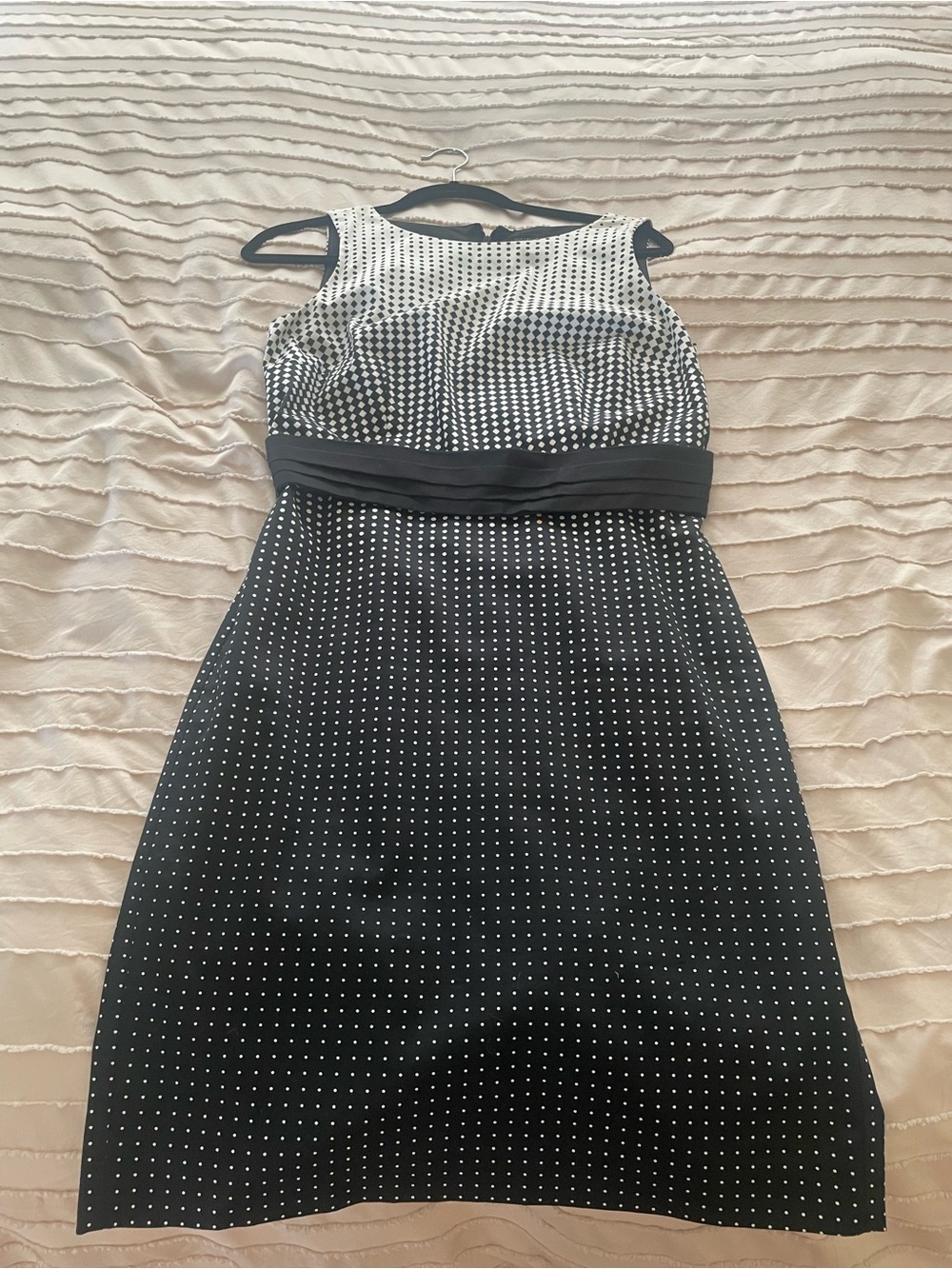 Ann Taylor Black and White Polka Dot Midi Dress